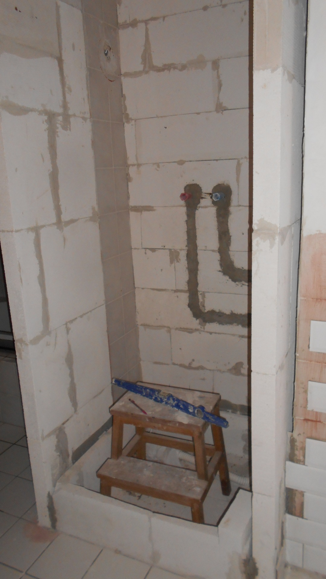 november  2020 douchecel in aanbouw